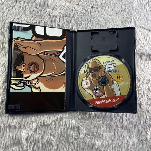 Grand Theft Auto San Andreas (PlayStation 2, 2004) PS2 Game Disc Case Manual Map - Picture 10 of 15